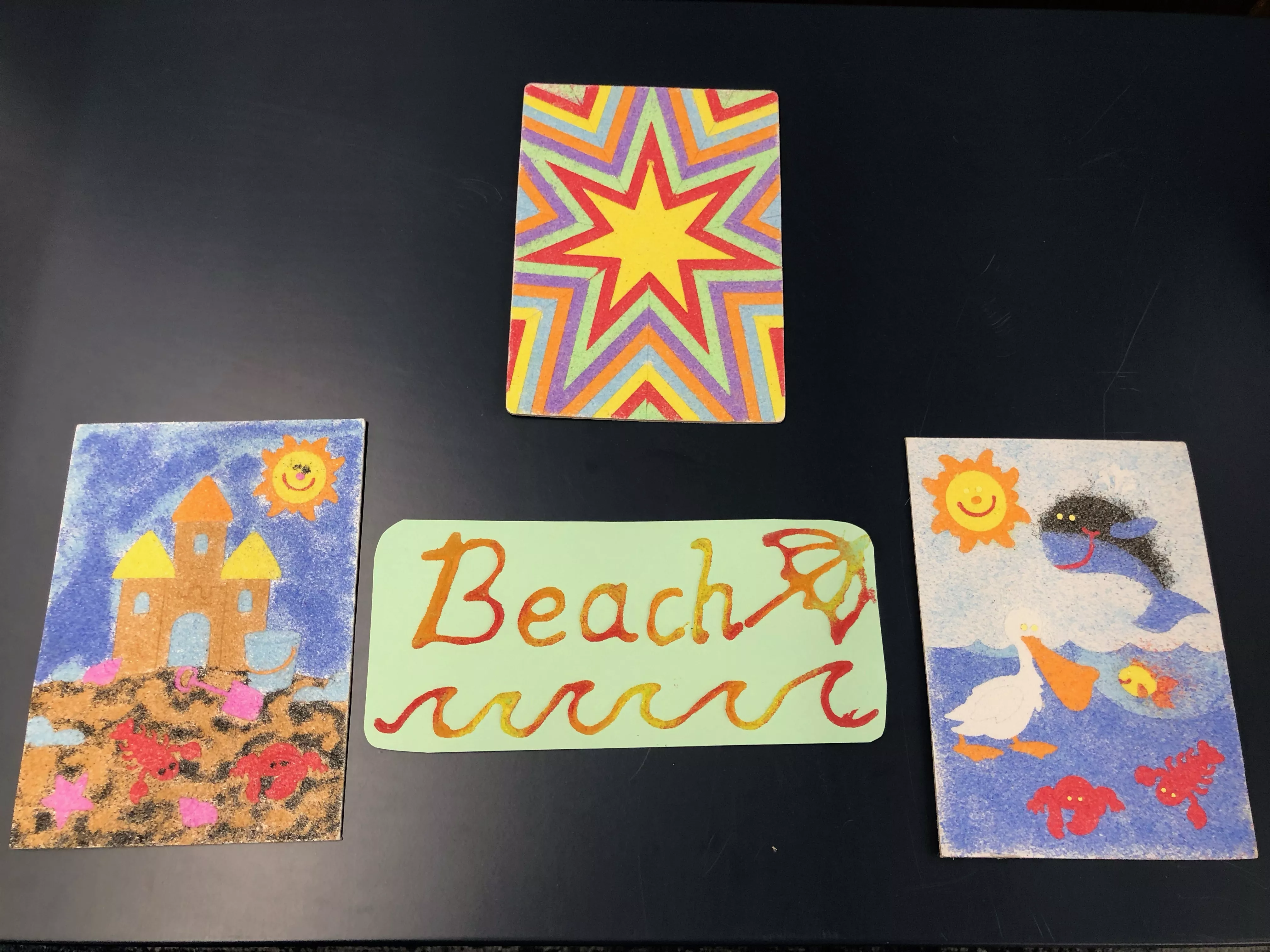 various sand art projects