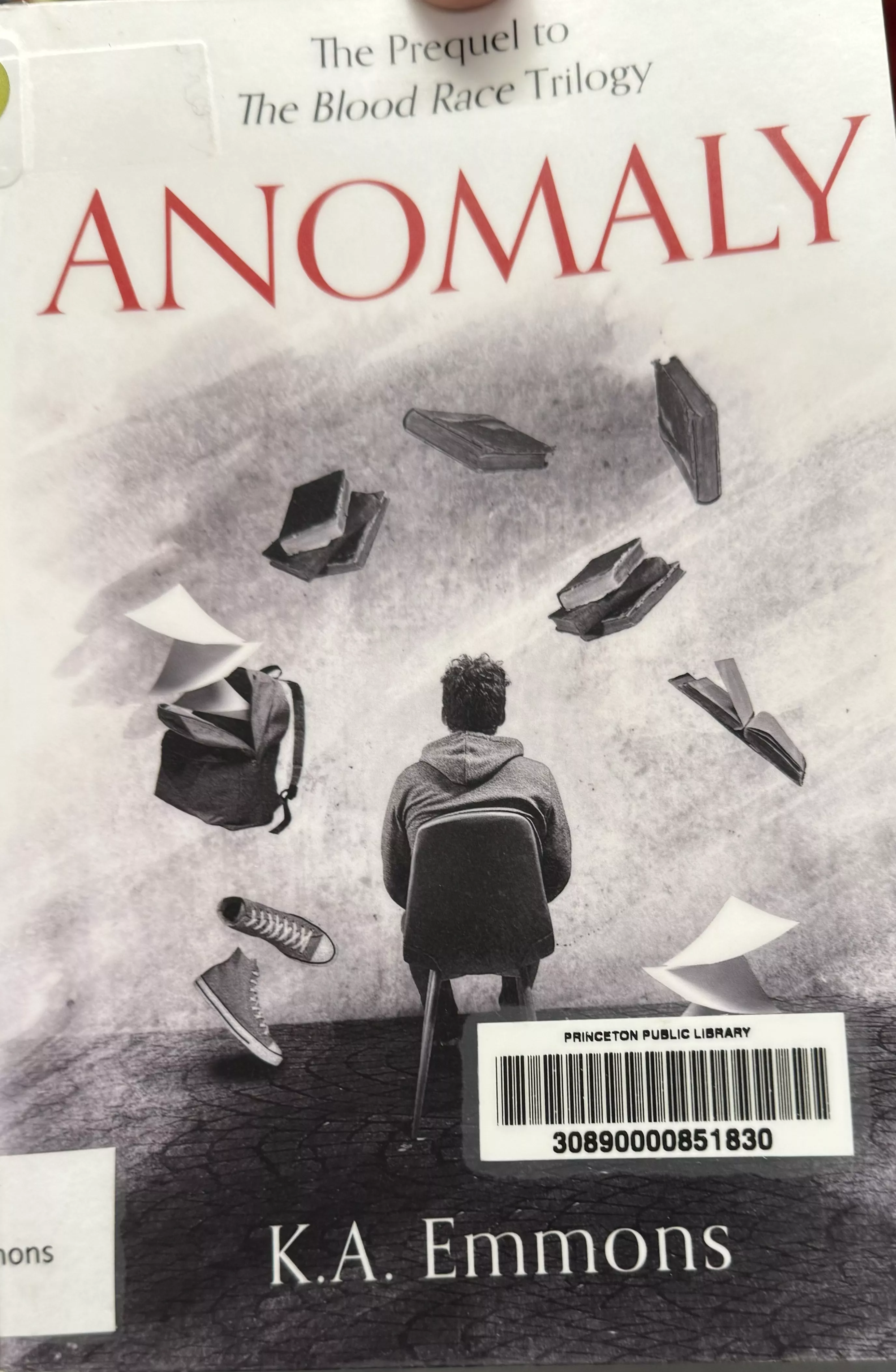 book jacket for anomaly by K. A. Emmons