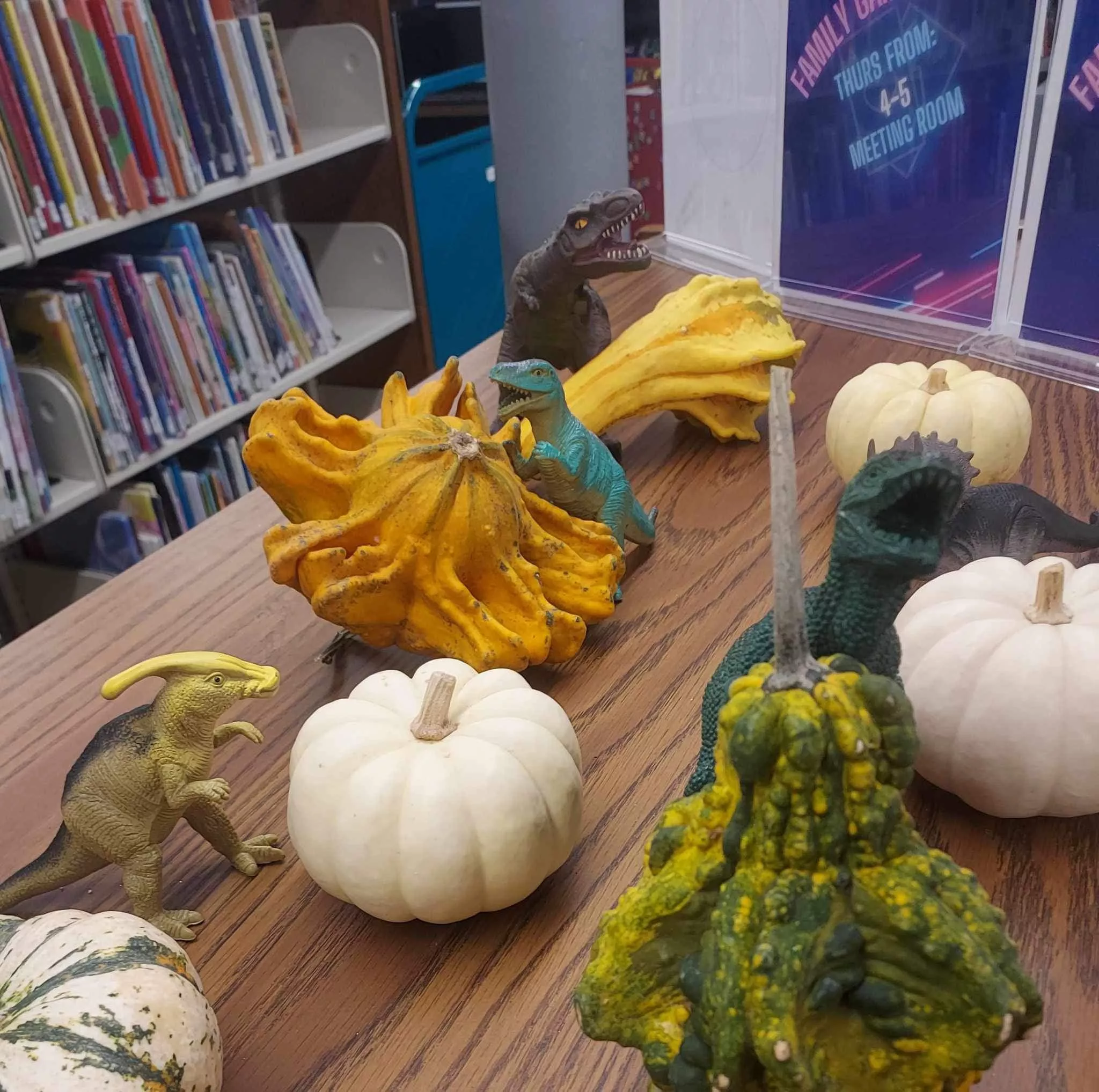 plastic dinosaurs with gourds 
